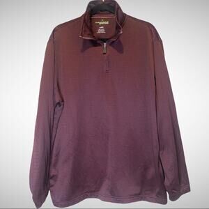 Haggar Heathered Burgundy Quarter Zip Pullover Sweatshirt sz XL